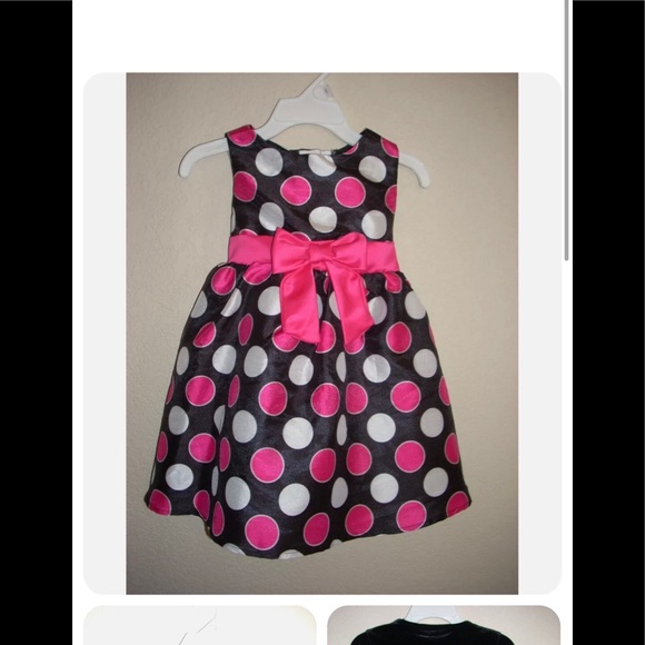 RARE TOO Age 2T Girls sleeveless Dress and Jacket BLACK & PINK NEW - Picture 1 of 8